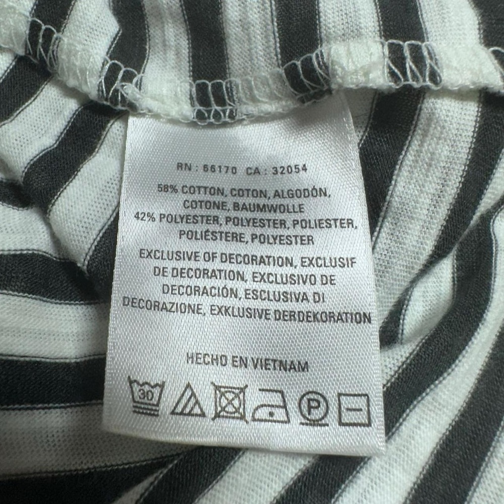 Anthropologie Postmark Sleeveless Stripe Black White Tank Top Embroidery Small - Picture 5 of 7